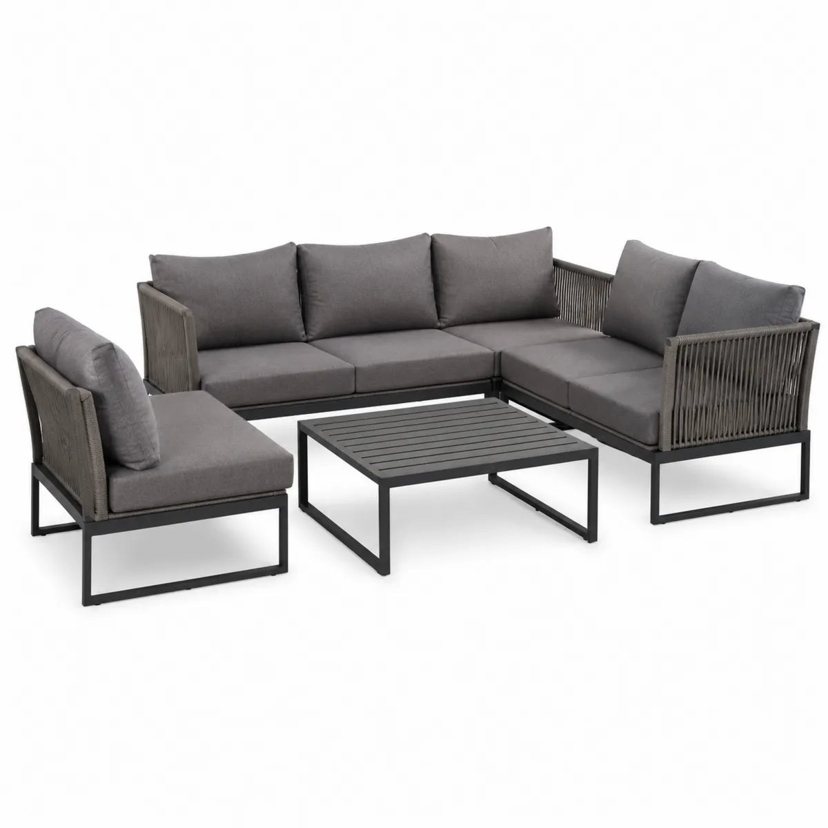 Zestaw ogrodowy z aluminium, poliester antracyt