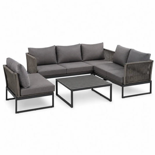 Zestaw ogrodowy z aluminium, poliester antracyt