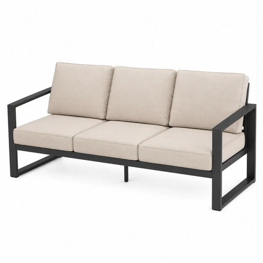 Aluminiowa sofa 3-osobowa beżowa