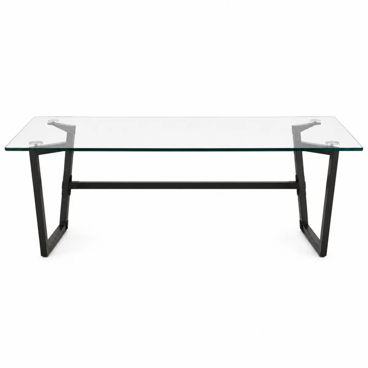 Stolik kawowy szkło hartowane metal czarny 120x60x45 cm