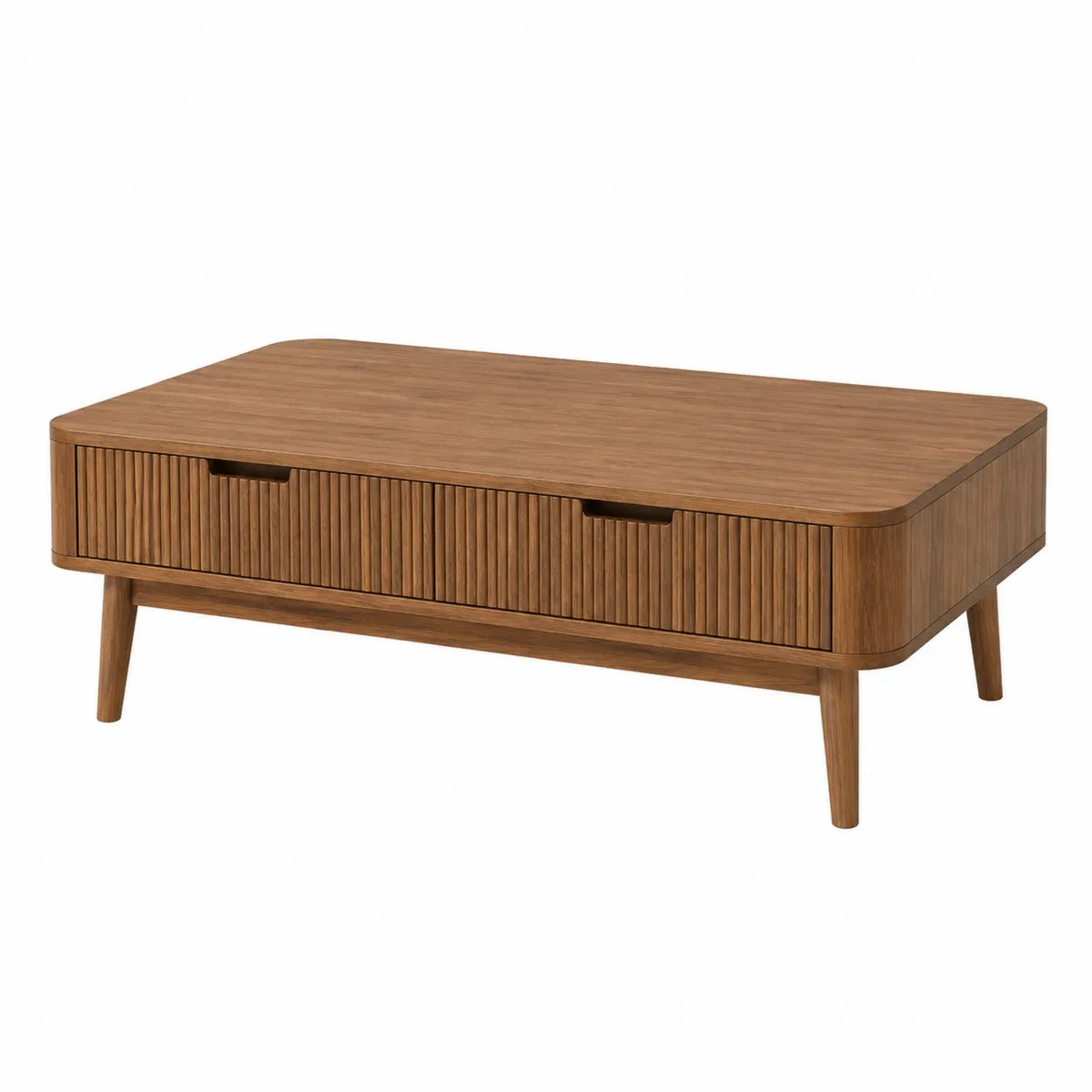 Stolik kawowy z drewna i forniru z szufladami 120x60x40 cm